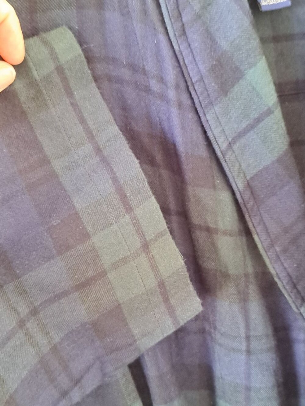 Polo Ralph Lauren Plaid Cotton Robe L/XL Green Navy Belted Long Sleeves Men's - Picture 8 of 9